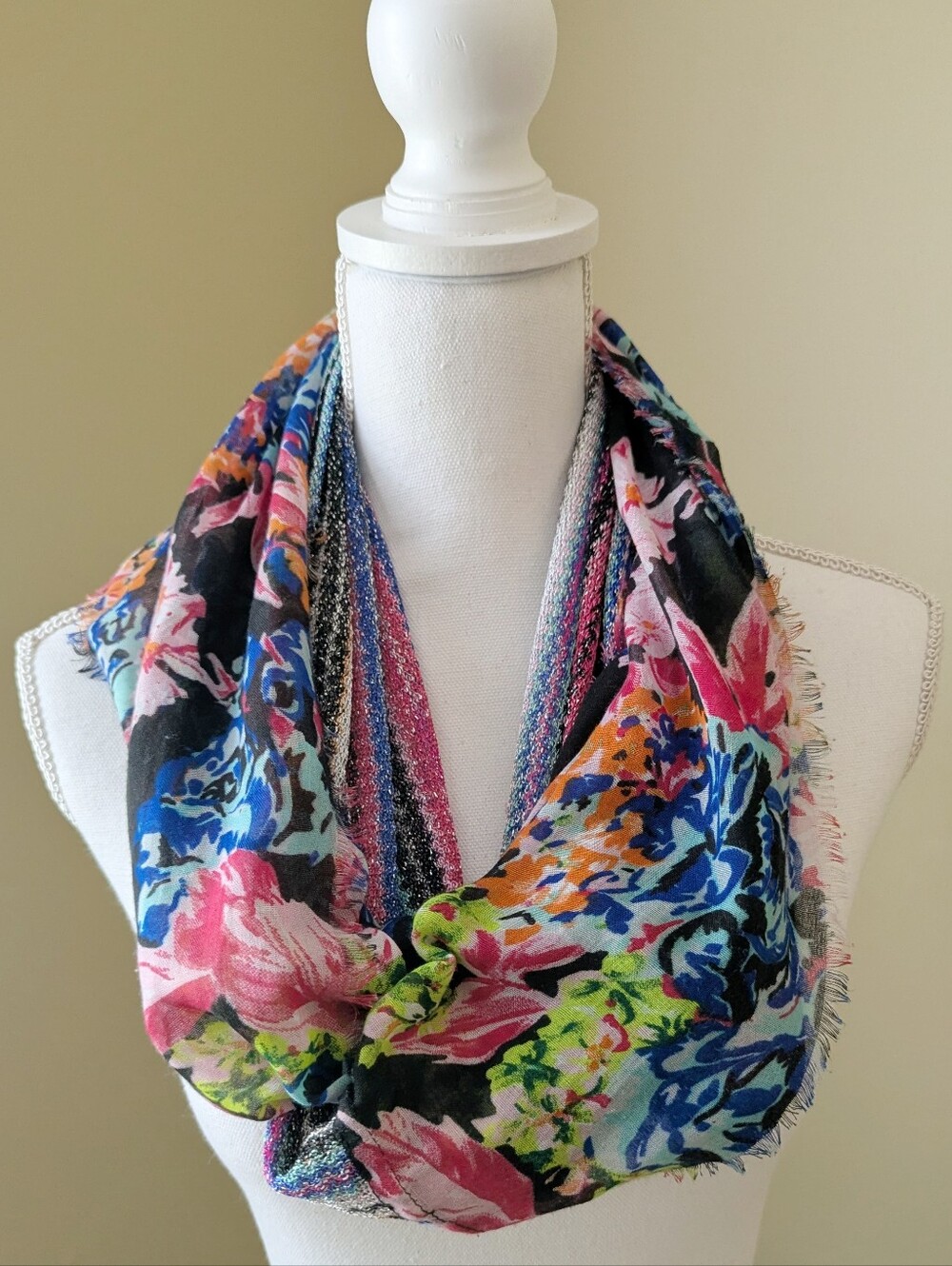 Floral Multicolor Infinity Scarf